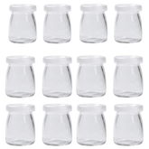 12pcs Clear Glass Jars with Lids  Heat Resistant  (200ml Unmarked) - Willow